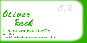 oliver rack business card